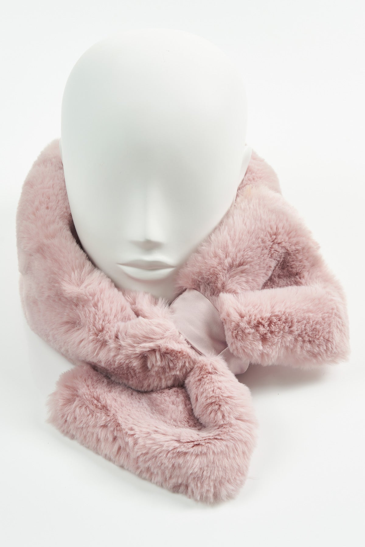 Pink Faux Fur Collar and Cuffs