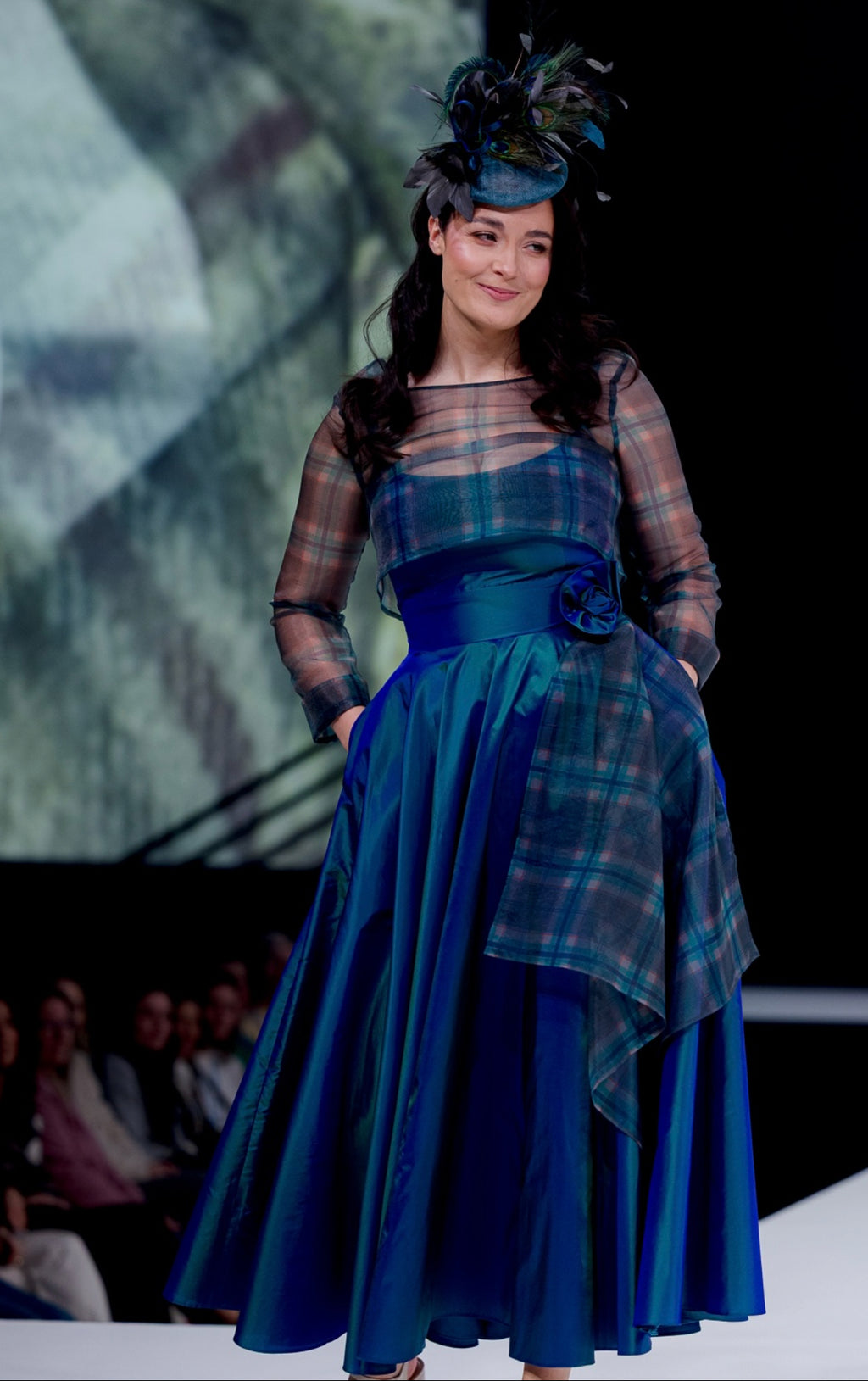 Callanish Tartan Organza Top with 1950's Style Silk Taffeta Dress