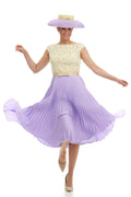 Flirty and Flattering Tulle Embroidered Pleated Dress