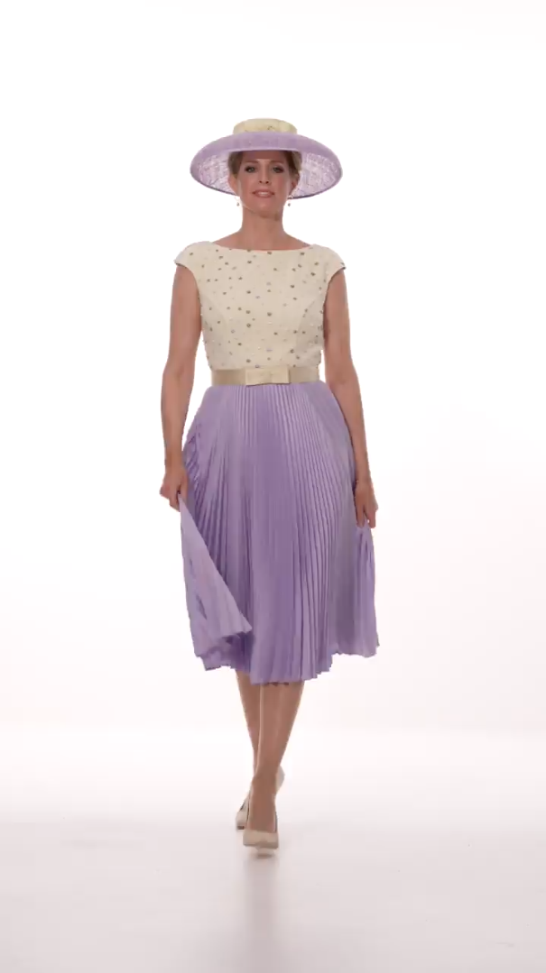 Occasion Wear - Flirty and Flattering Tulle Embroidered Pleated Dress