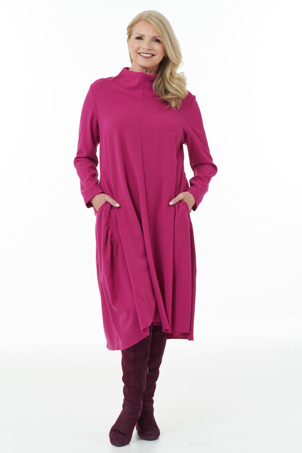 Casual Chic - Japanese Style Dress in Fuchsia