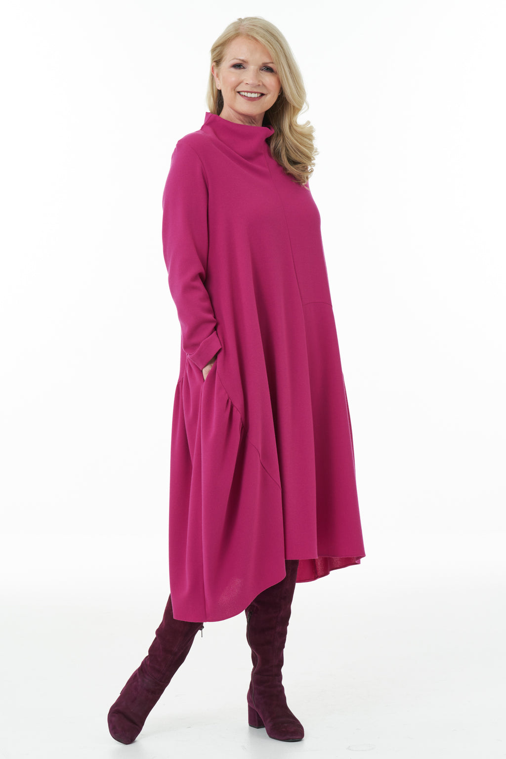 Casual Chic - Japanese Style Dress in Fuchsia