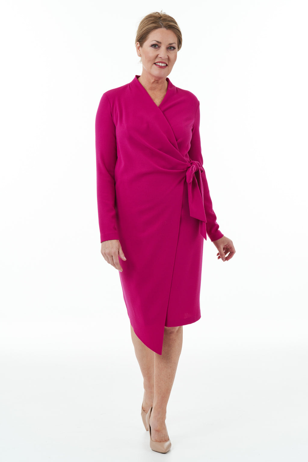 Wrap Dress in Fuchsia