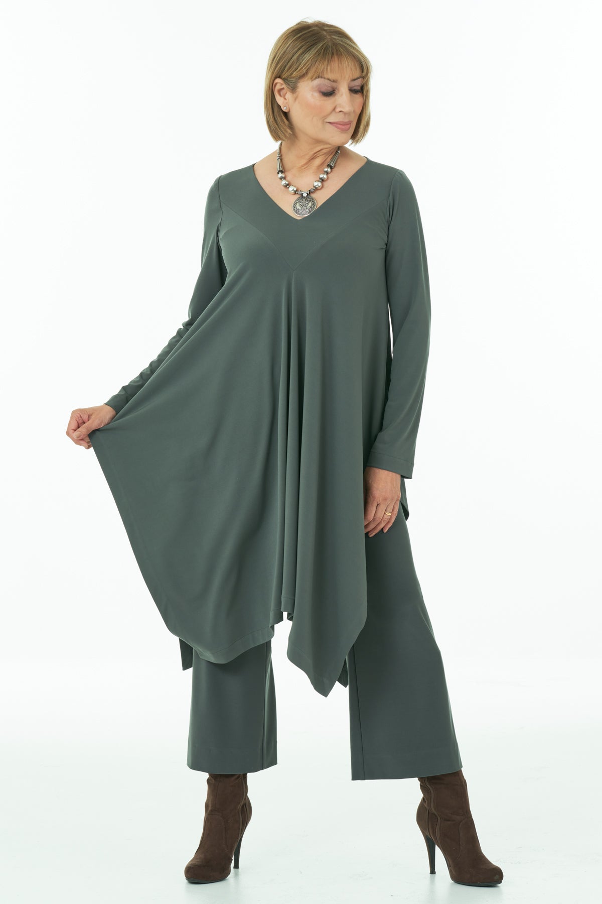 Olive Cropped Trousers