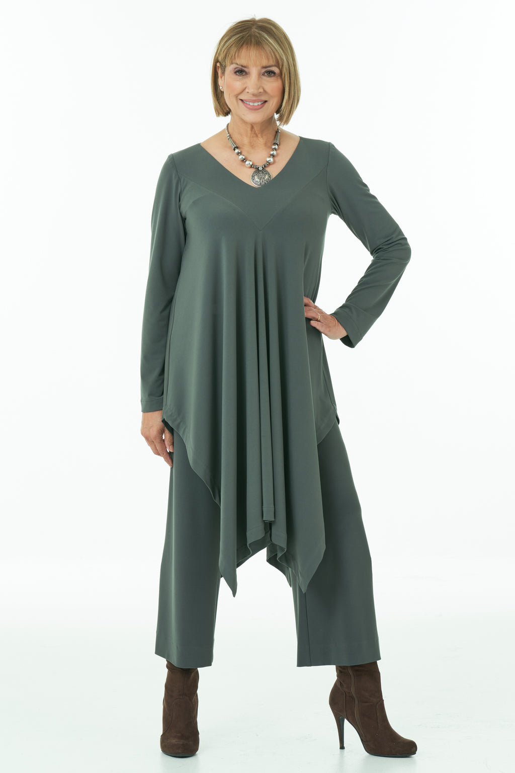 Olive Cropped Trousers