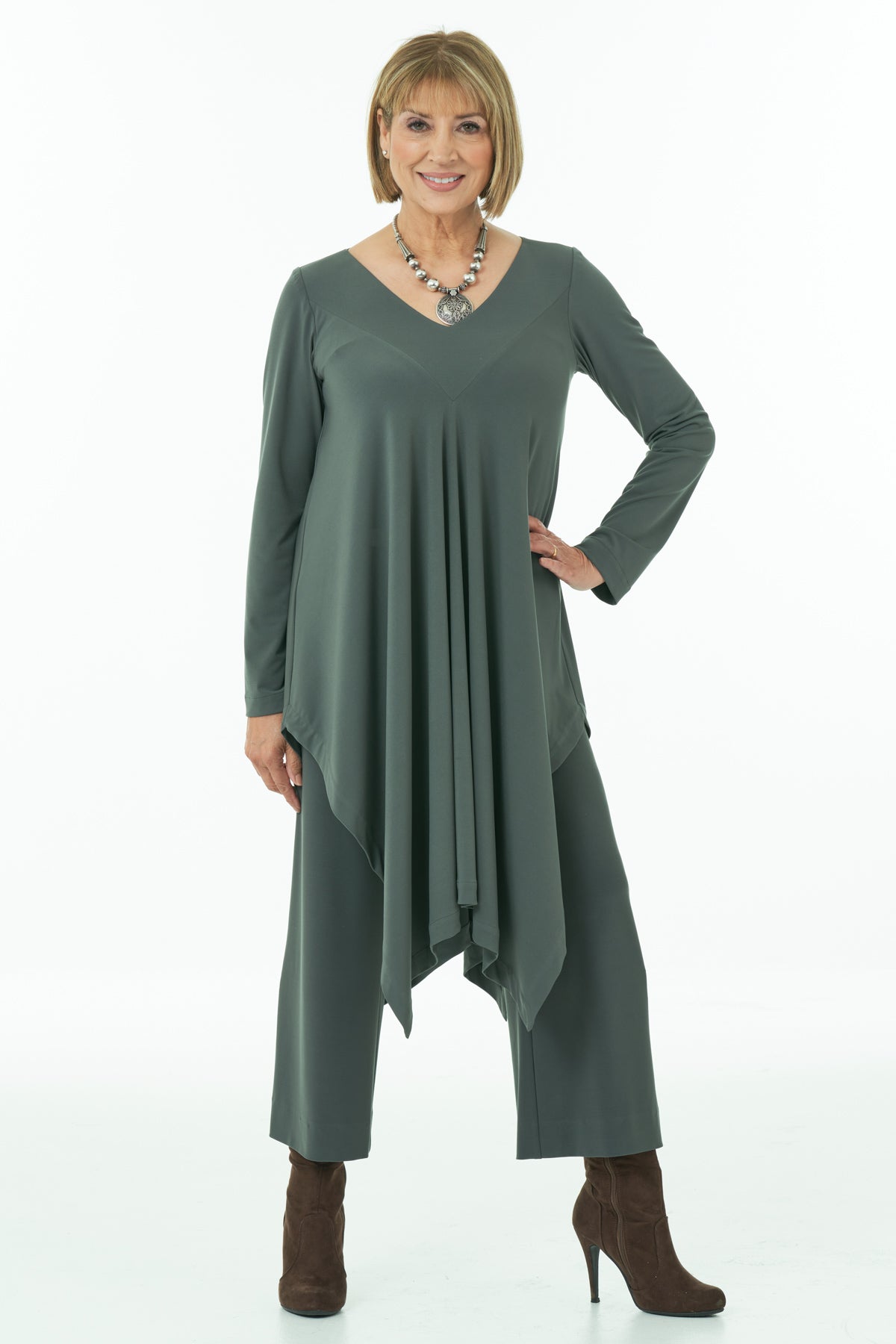 Olive Cropped Trousers