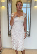 SALE - A-Line Cotton Lace Ivory & Pink Dress