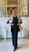 SALE - Fitted embroidered silk jacket