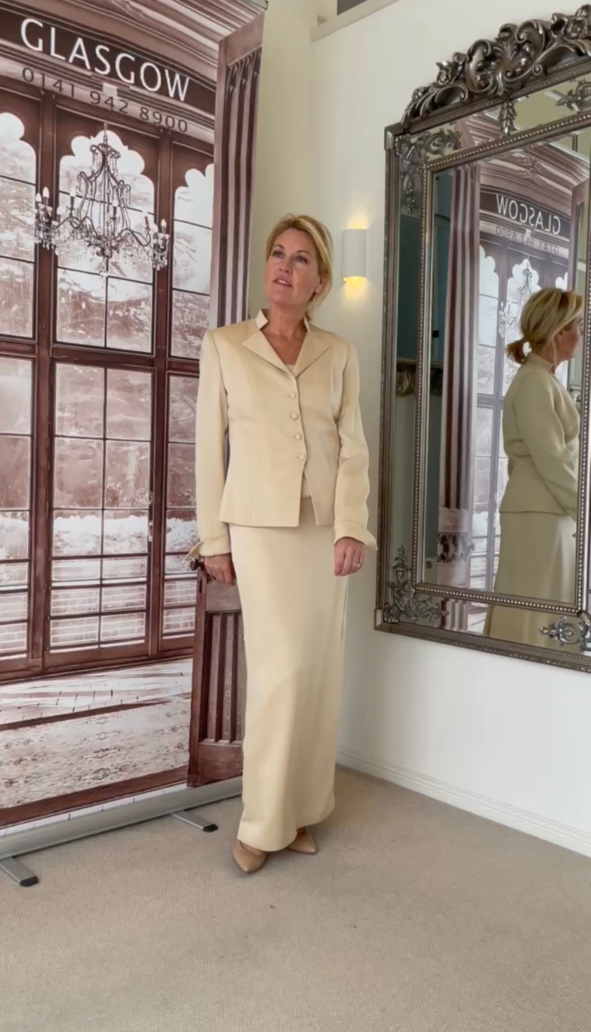 ARCHIVE SALE  - Three Piece Silk Outfit in cream - Size 10