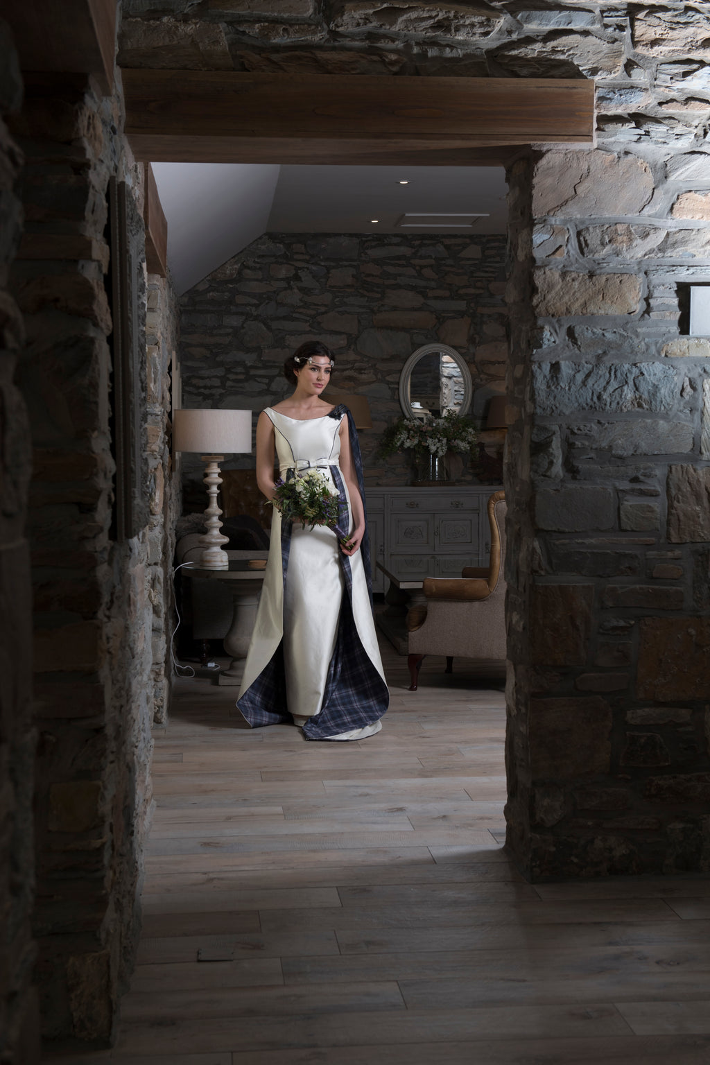 Tartan Wedding Dress - Iona Design