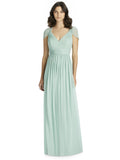 SALE Full Length Cap Sleeve Seagrass Chiffon