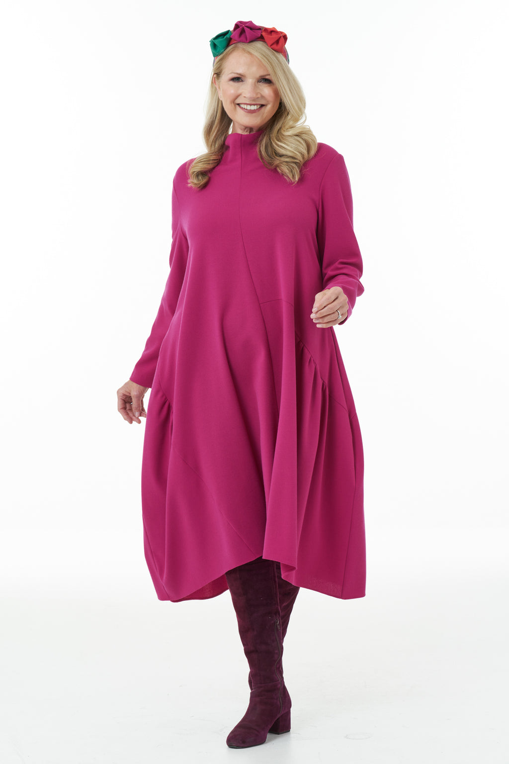 Casual Chic - Japanese Style Dress in Fuchsia