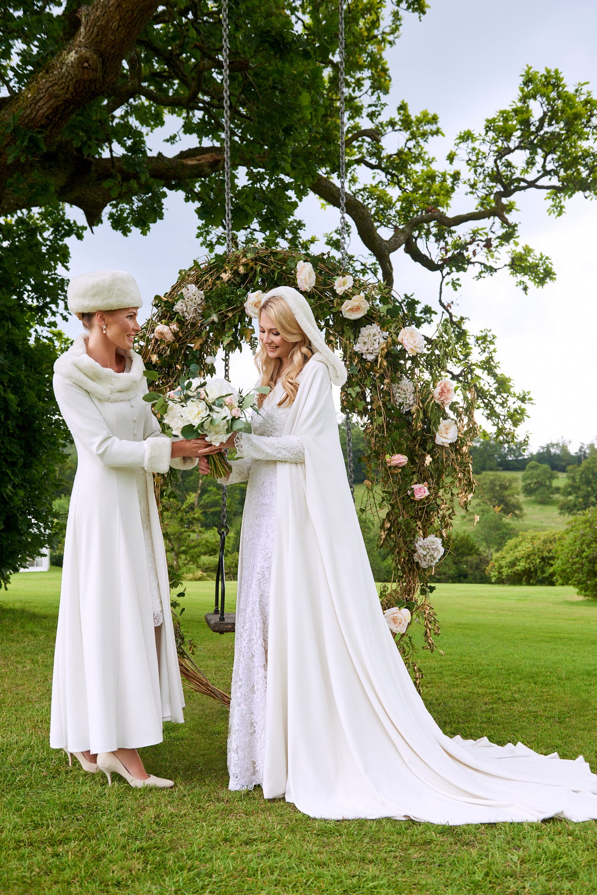 Wedding Cape  - Katerina with Faux Fur Trim on the Hood