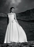 SALE - Lace & Tulle A-Line Wedding Dress with Floral Waist Detail