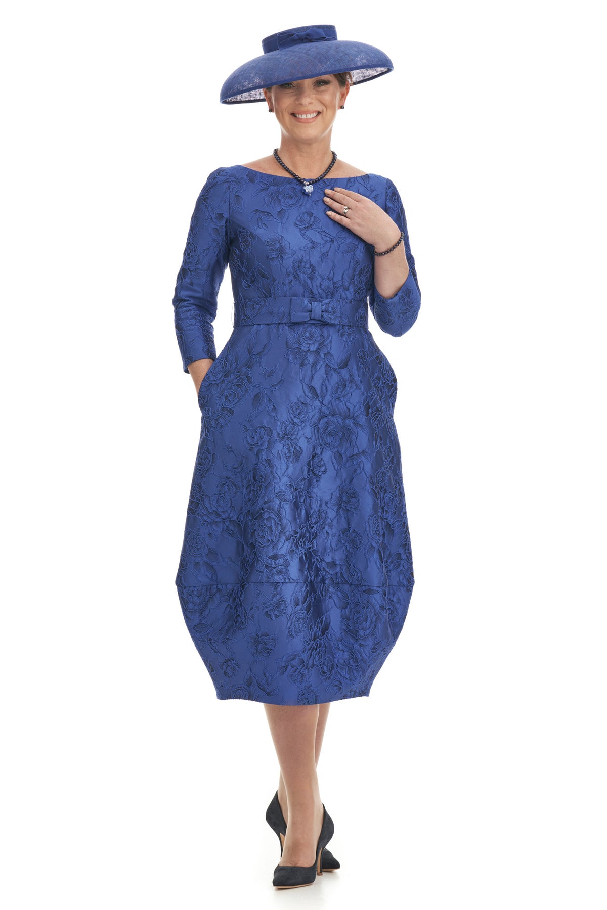 Occasion Wear - Long Sleeve Jacquard Bubble Dress