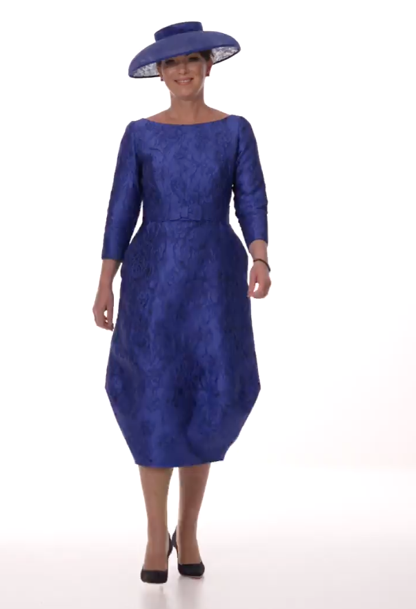 Occasion Wear - Long Sleeve Jacquard Bubble Dress