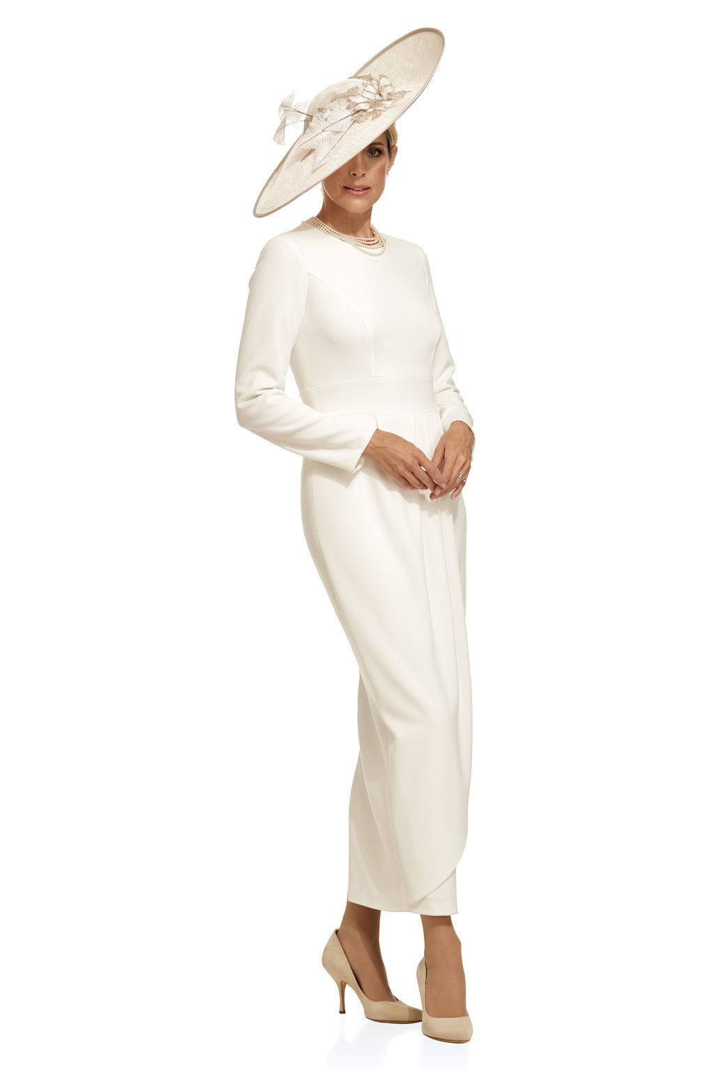 Occasion Wear - Long Sleeved Crepe Tulip Style Dress