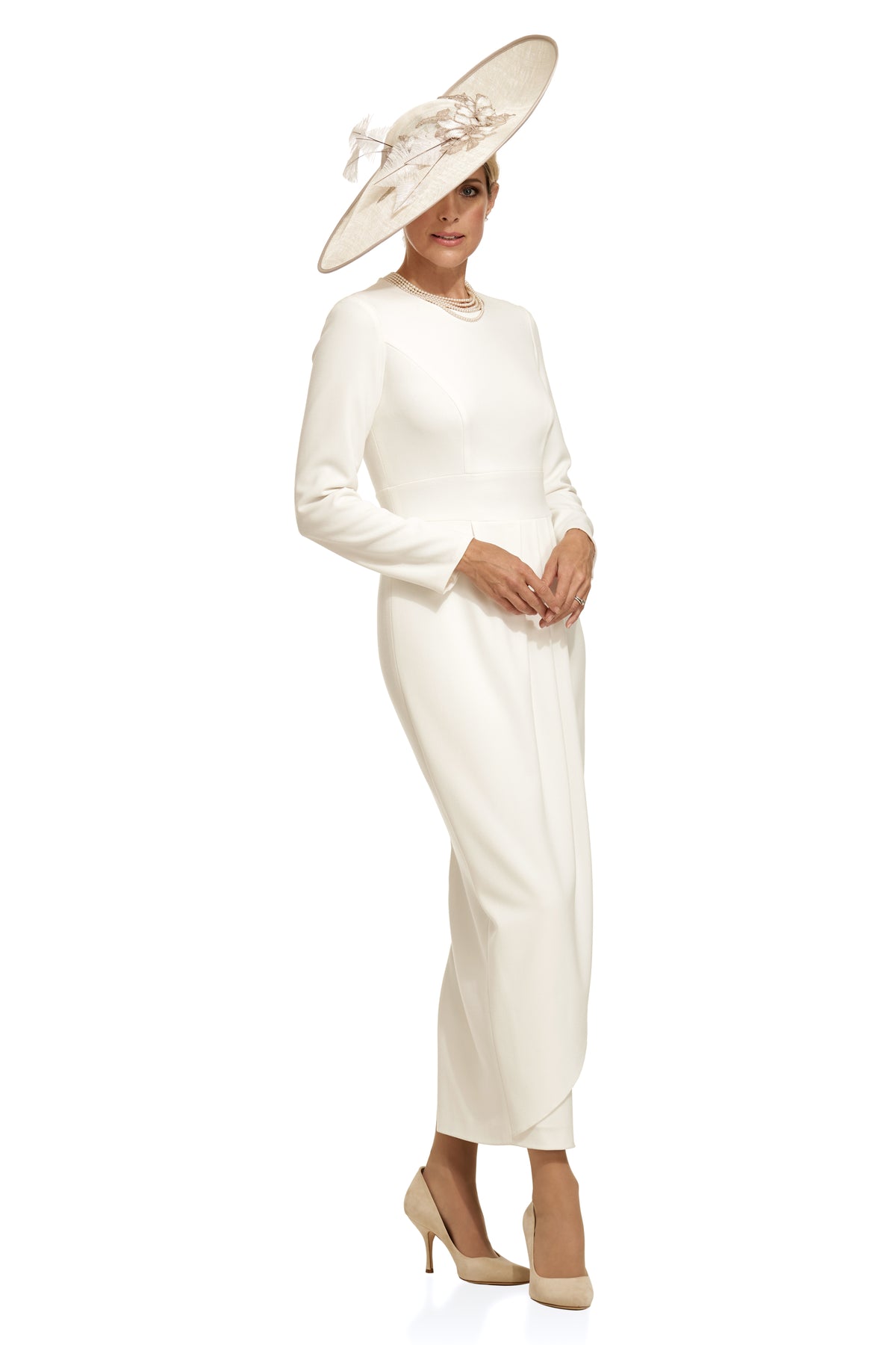 Occasion Wear - Long Sleeved Crepe Tulip Style Dress