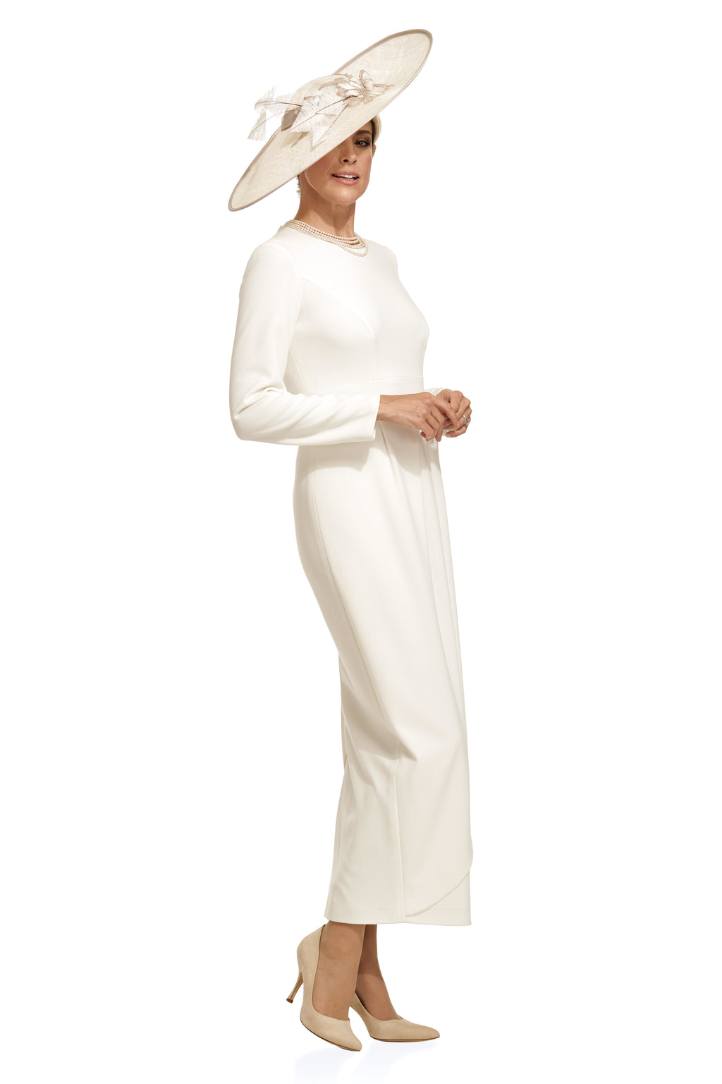 Occasion Wear - Long Sleeved Crepe Tulip Style Dress