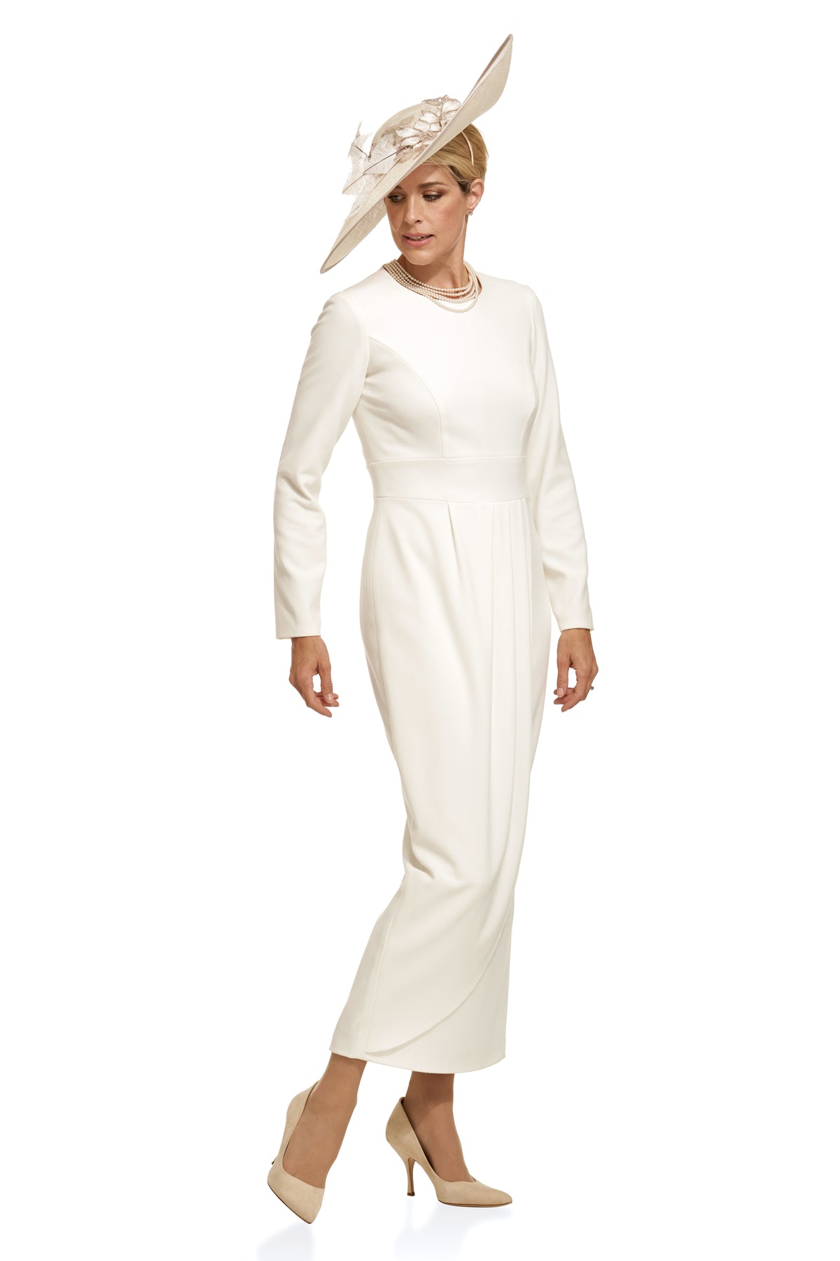 Long Sleeved Crepe Tulip Style Dress