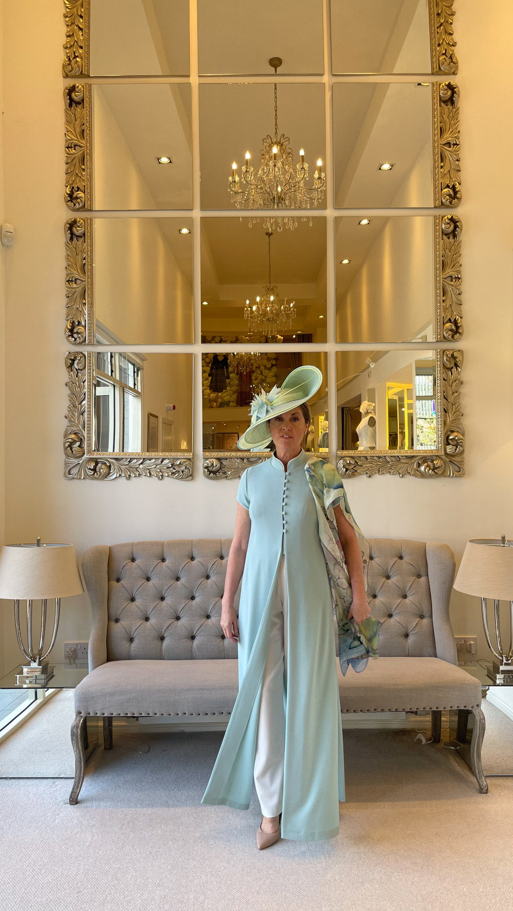 Occasion Wear - Oriental Coat in Mint
