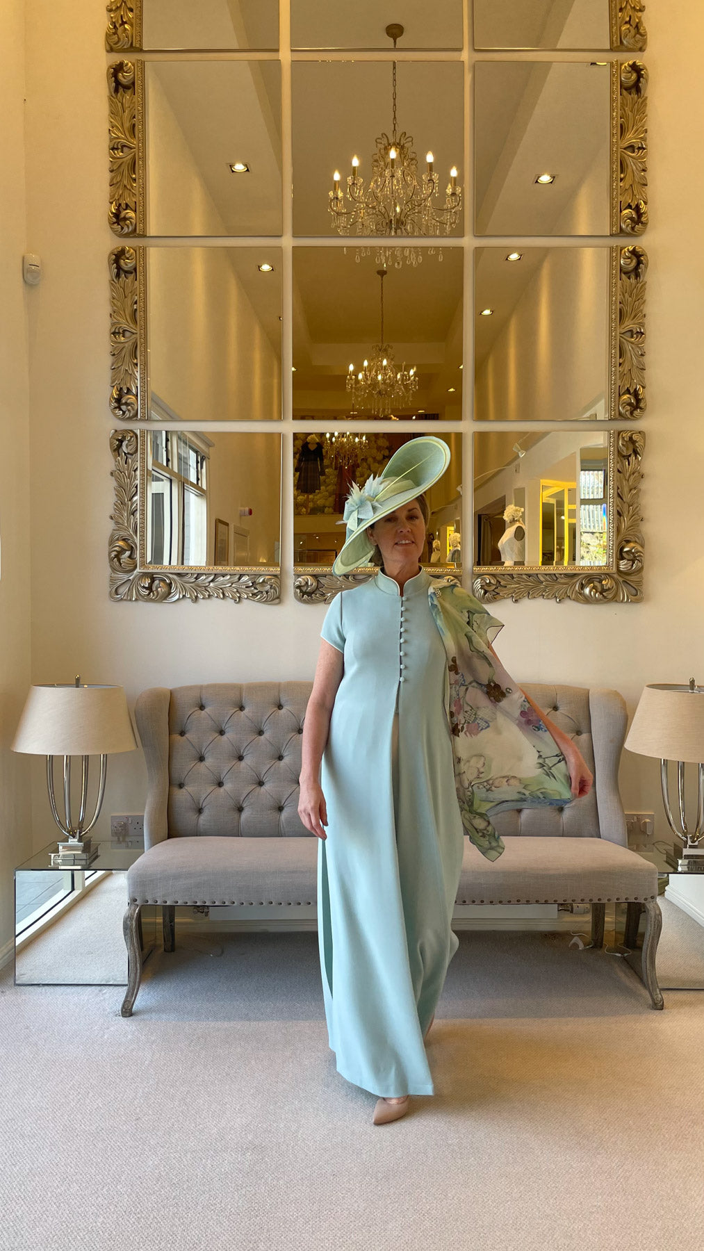 Occasion Wear - Oriental Coat in Mint