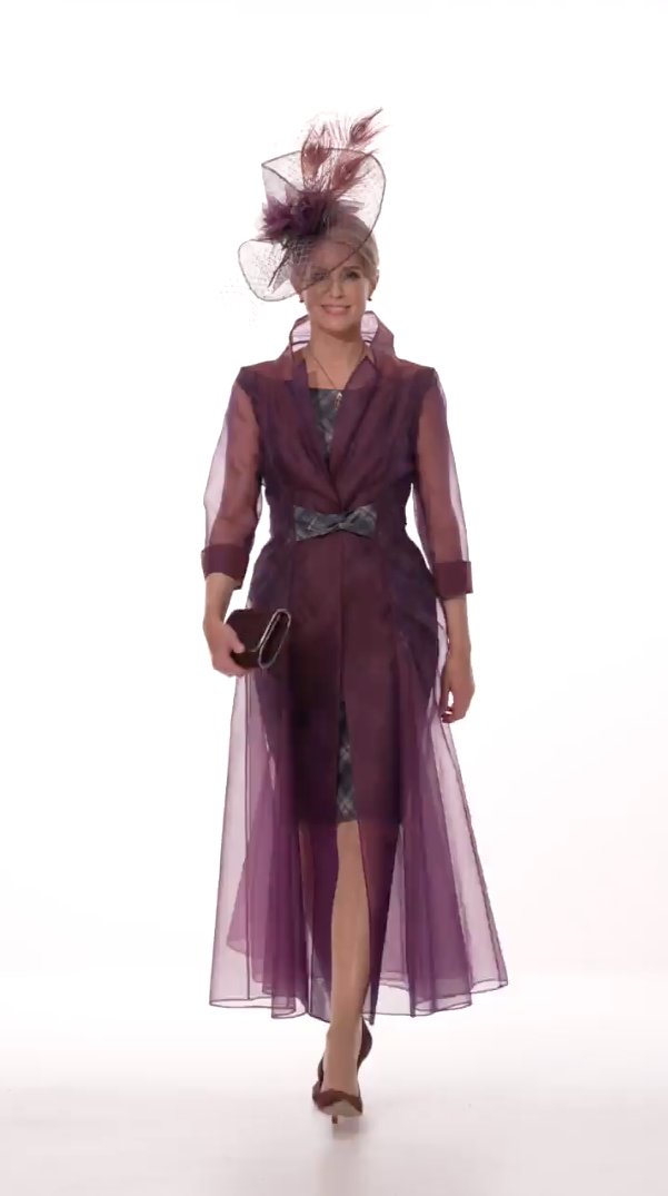 Tartan Organza Coat Over Short Tartan Dress