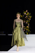 Occasion Wear - 50's inspired Silk Dress with full skirt and Callanish Tartan Bodice