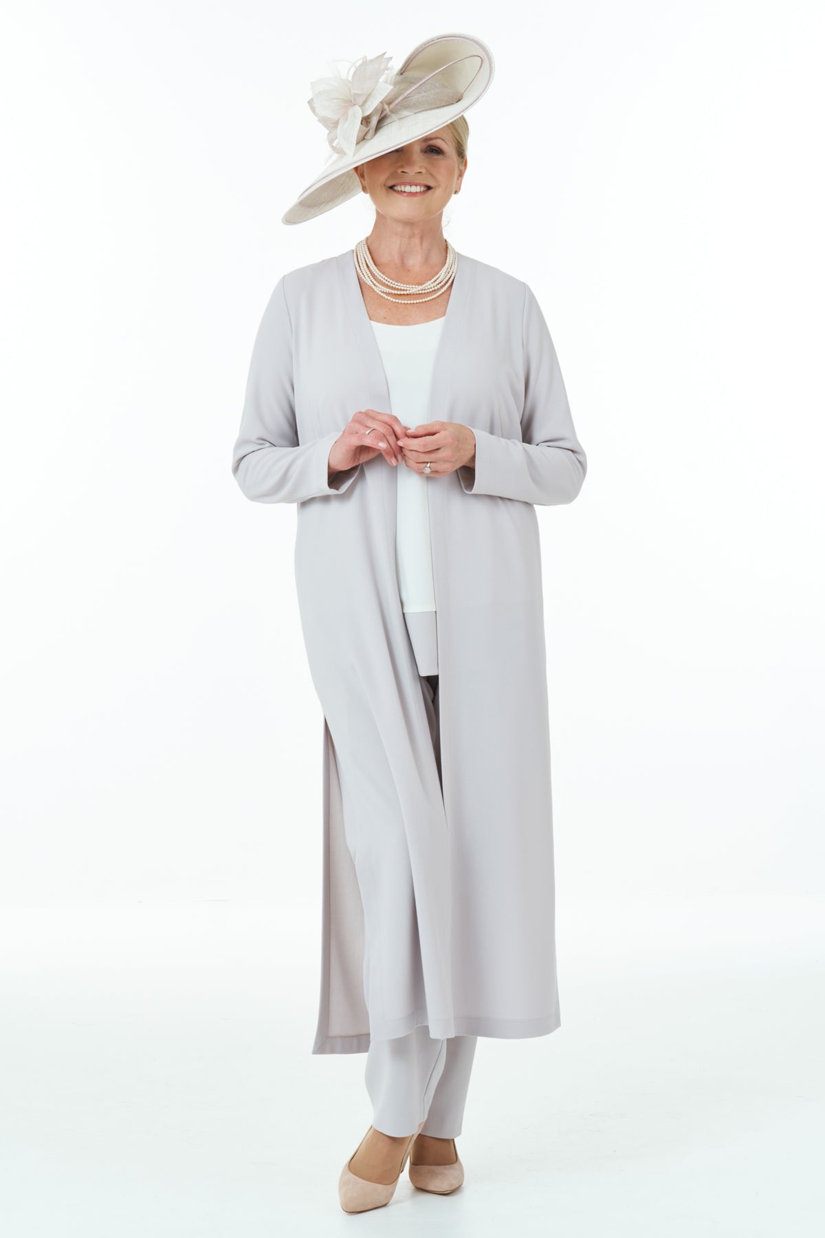 Ivory Vest Tunic with Pebble Contrast