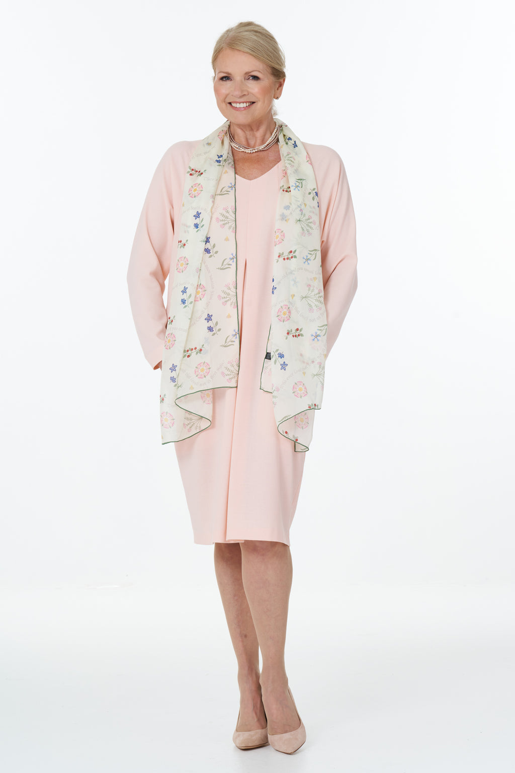 Occasion Wear - V-Neck Dolman Sleeve Short Dress with Deep Pockets in Pink