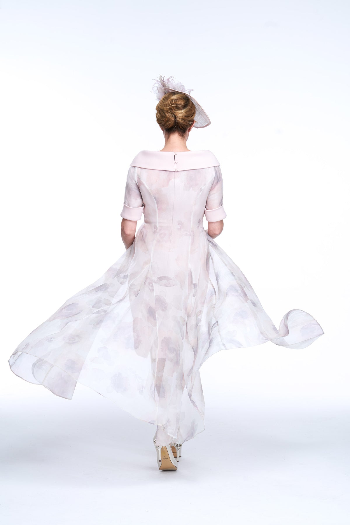 Occasion Wear - Printed Silk Organza Coat and Bardot Dress