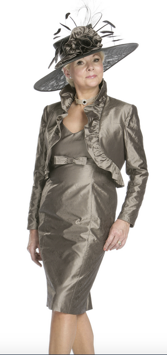 SALE - Tailored Jacket and Skirt Set with Ruffle Detail