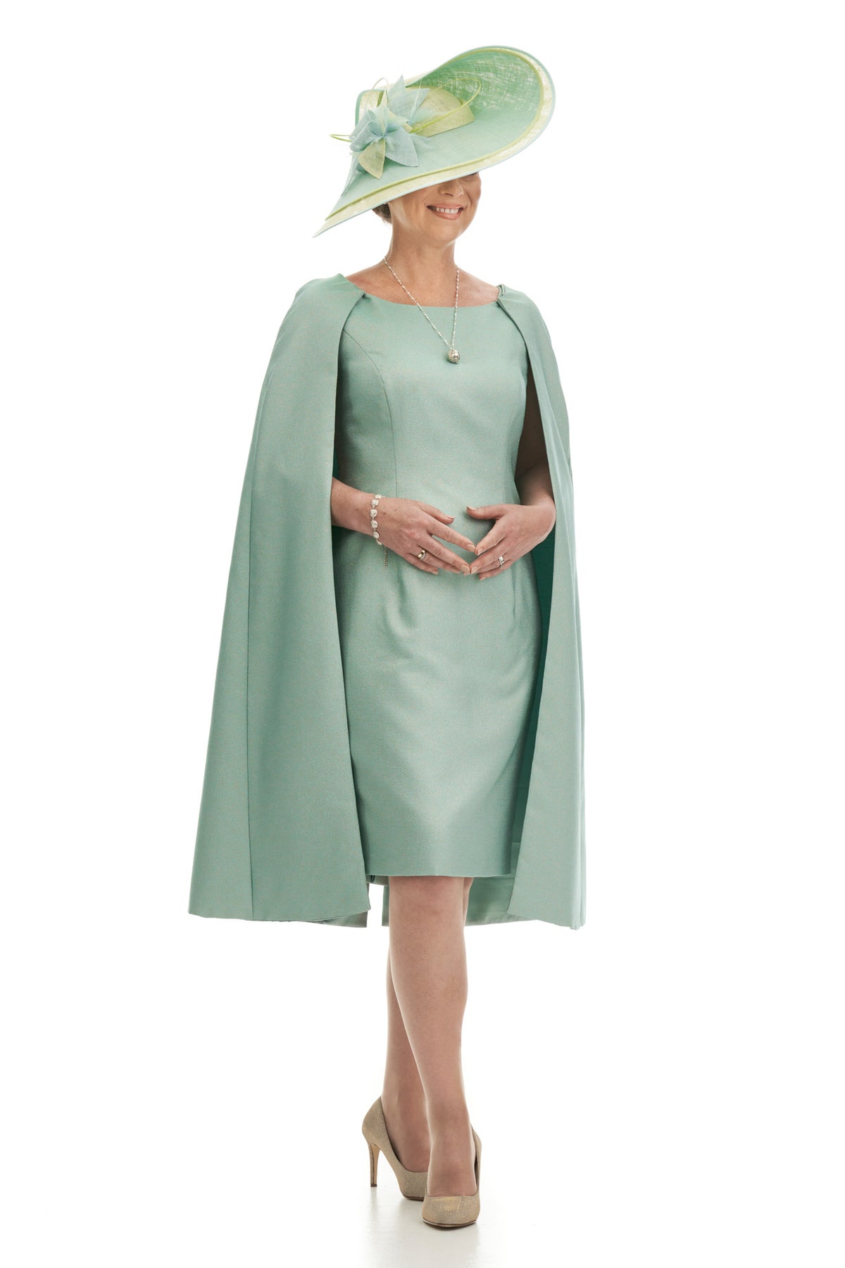 Occasion Wear - Sheath Dress and Detachable Cape