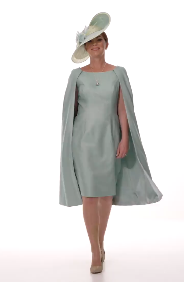 Occasion Wear - Sheath Dress and Detachable Cape