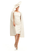 Sheath Dress with Detachable Cape