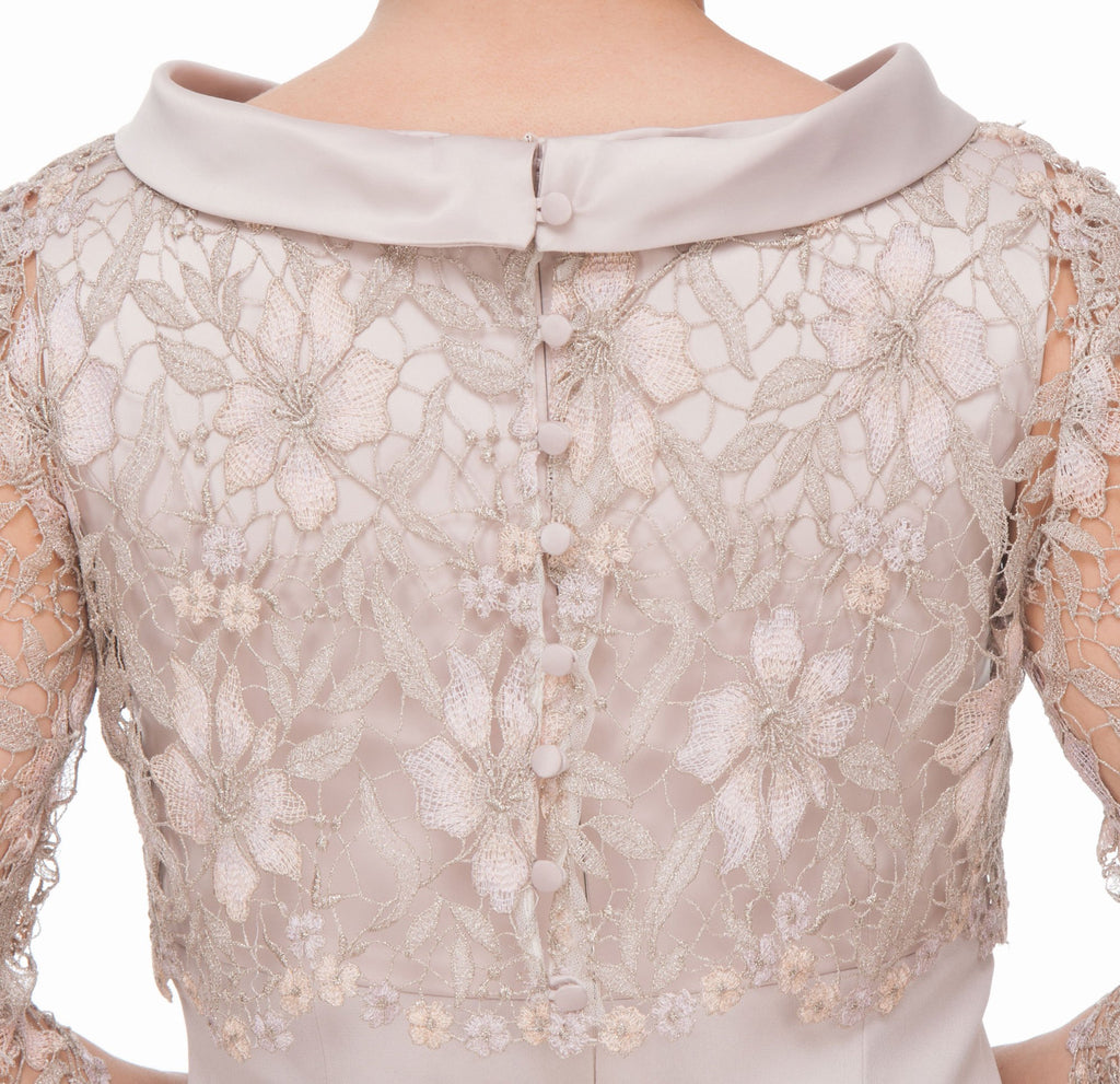 Mother of the Bride or Groom - Short Dress with Guipure Lace Top