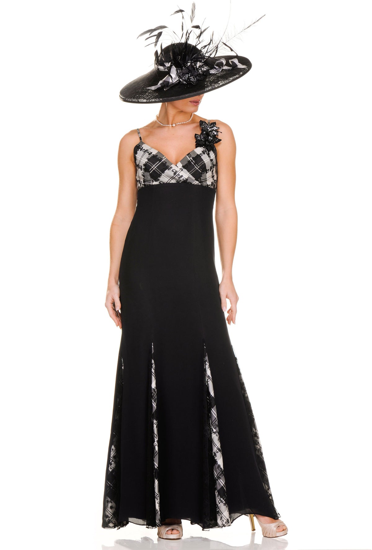 Tartan Black Evening Dress
