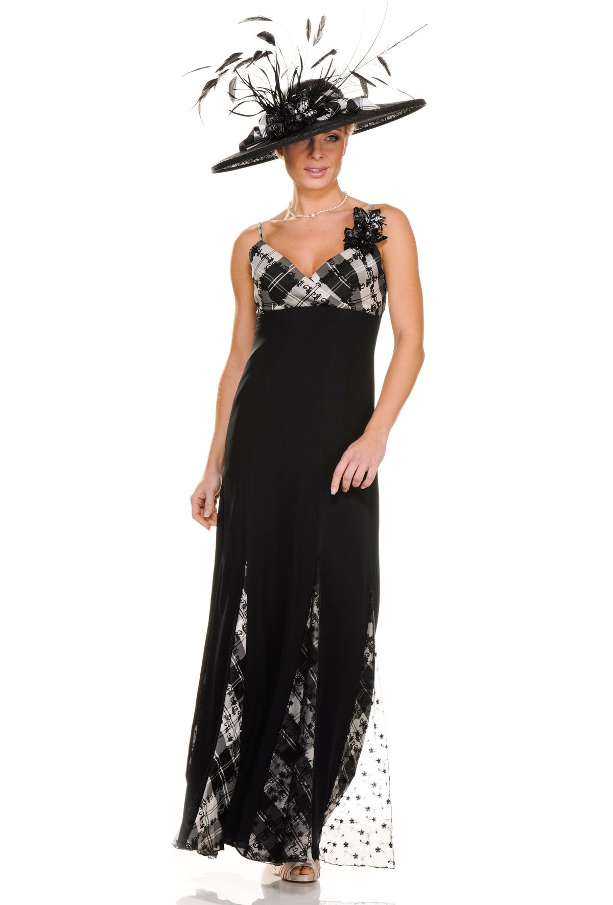 Tartan Black Evening Dress