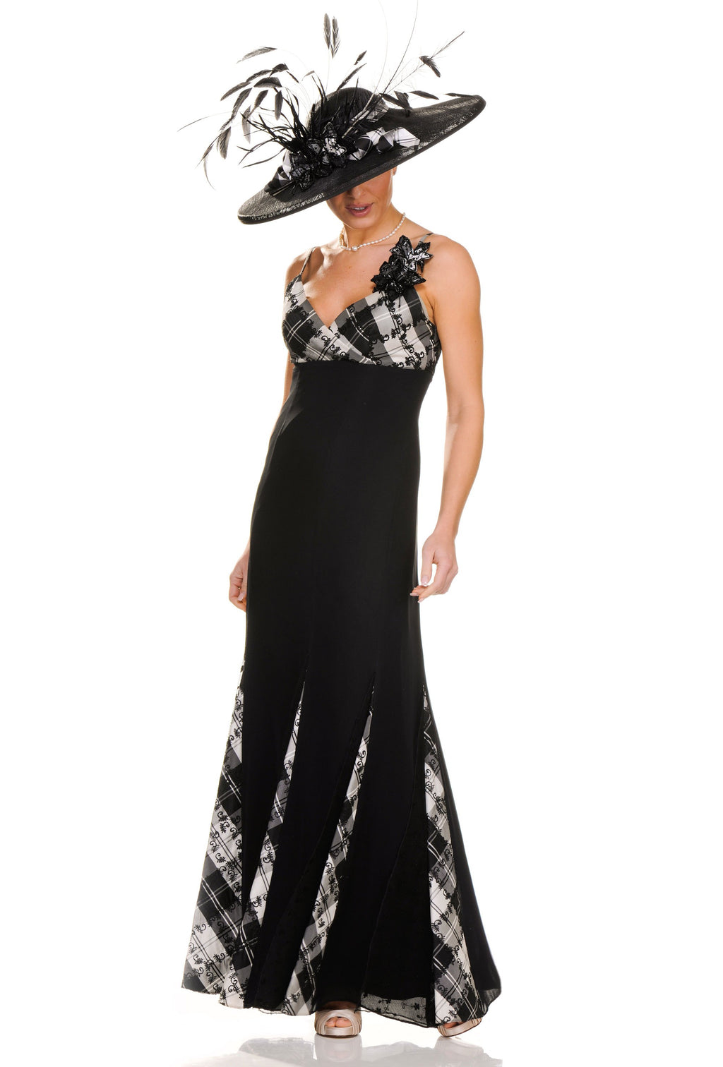 Tartan Black Evening Dress