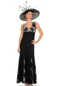 Black evening dress with Touch of Tartan