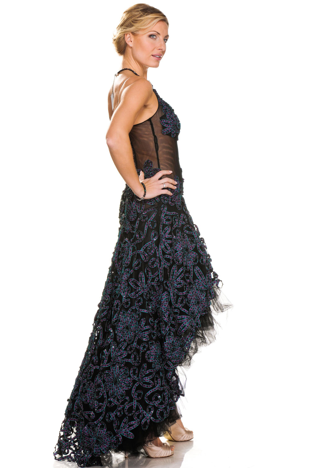 Occasion Wear  - Special Occasion Embroidered Flamenco Dress