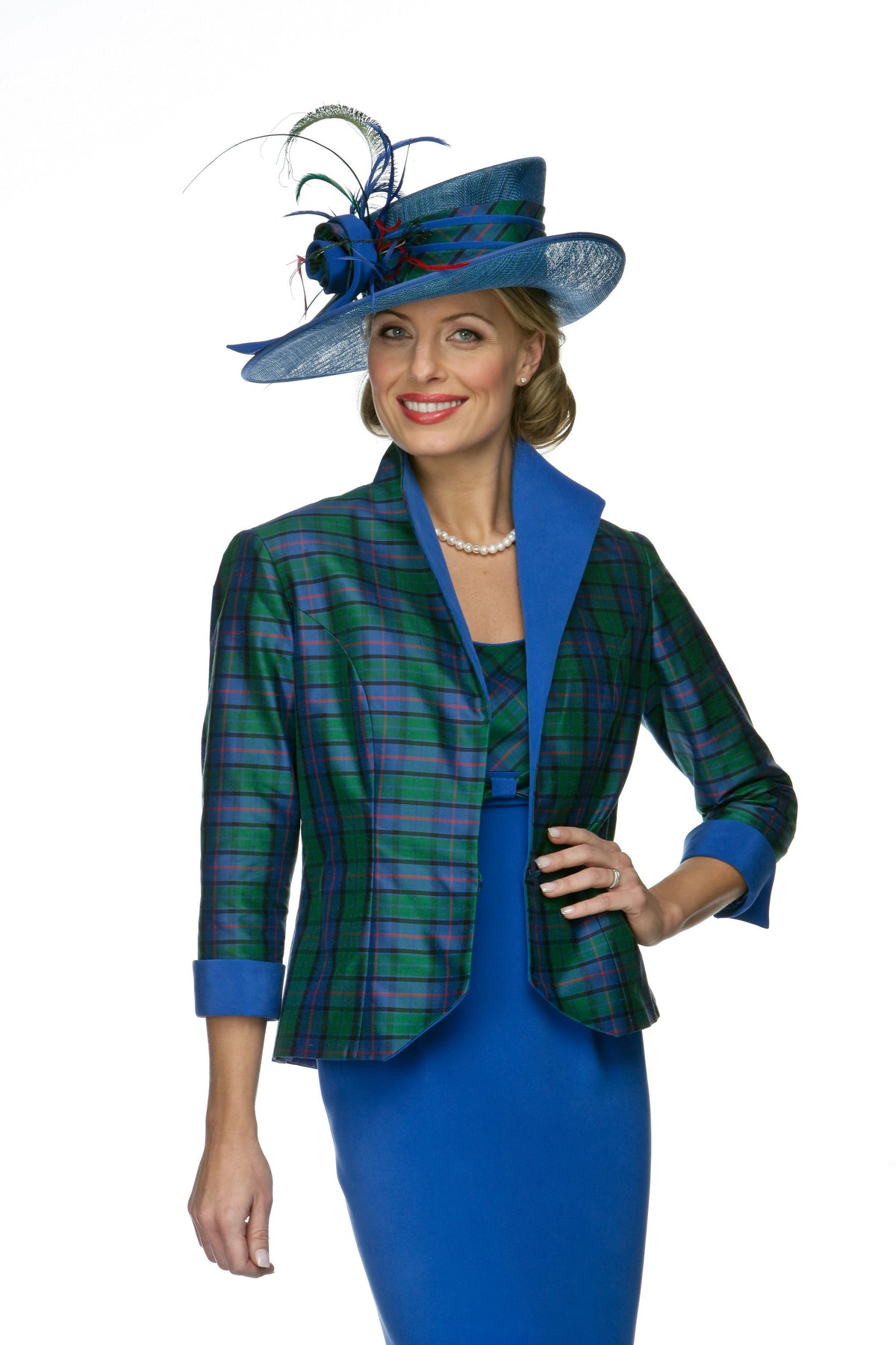 Tartan Jacket with Straight Empire Line Dress