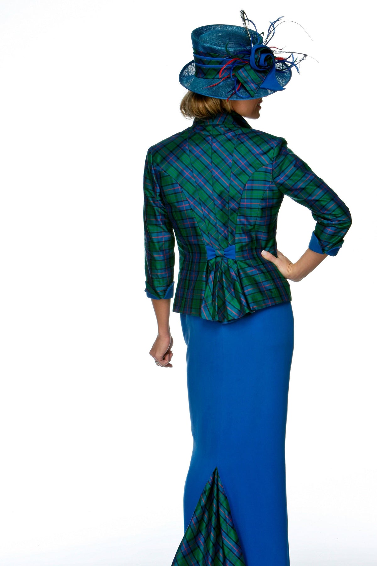 Tartan Jacket with Straight Empire Line Dress