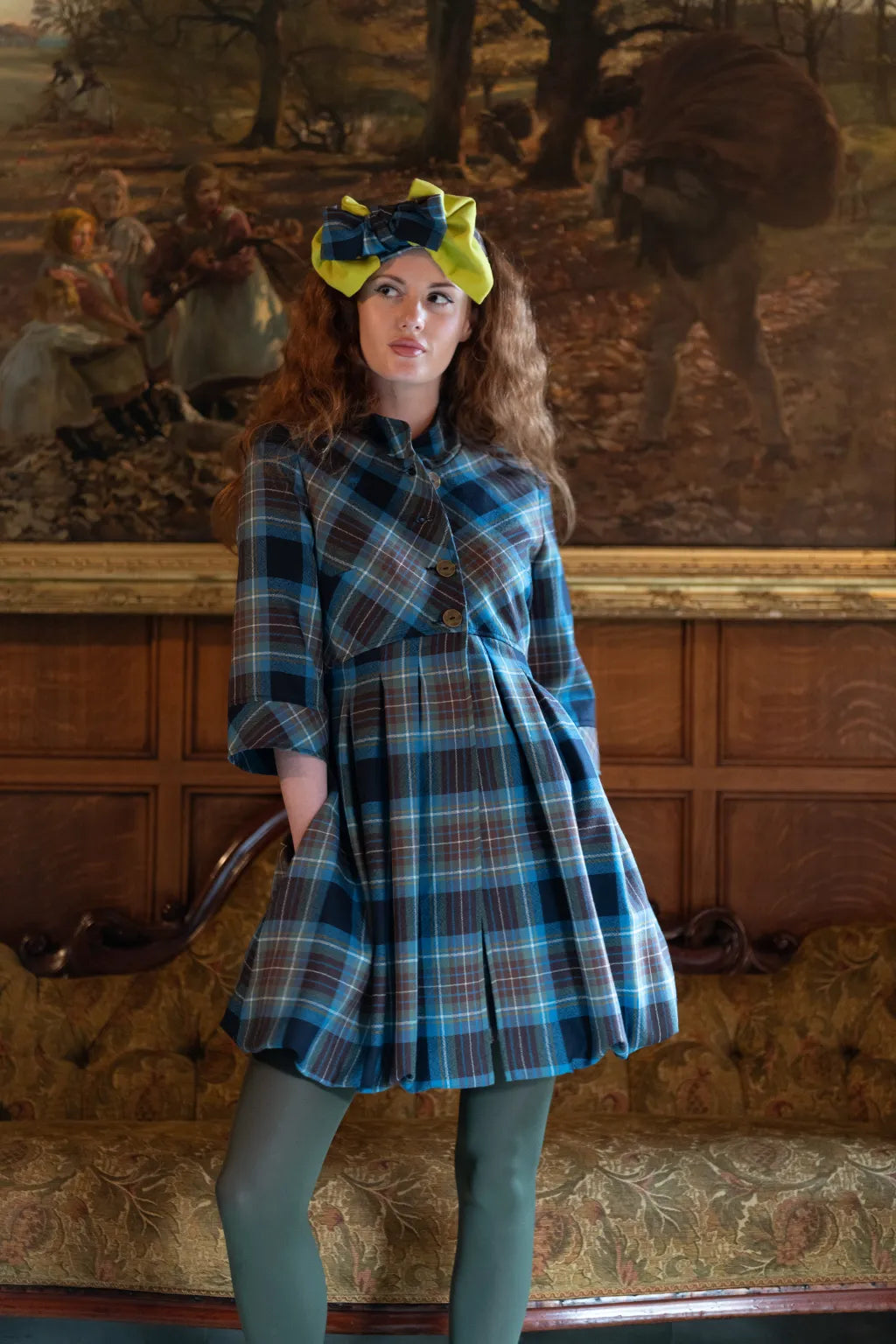 Tartan Puffball Coat Designed by Joyce Young