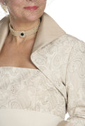 Embroidered Oyster Sand-washed Silk Dress and Jacket