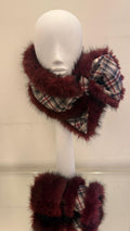 Burgundy Faux Fur and Callanish Tartan Collar and Cuffs