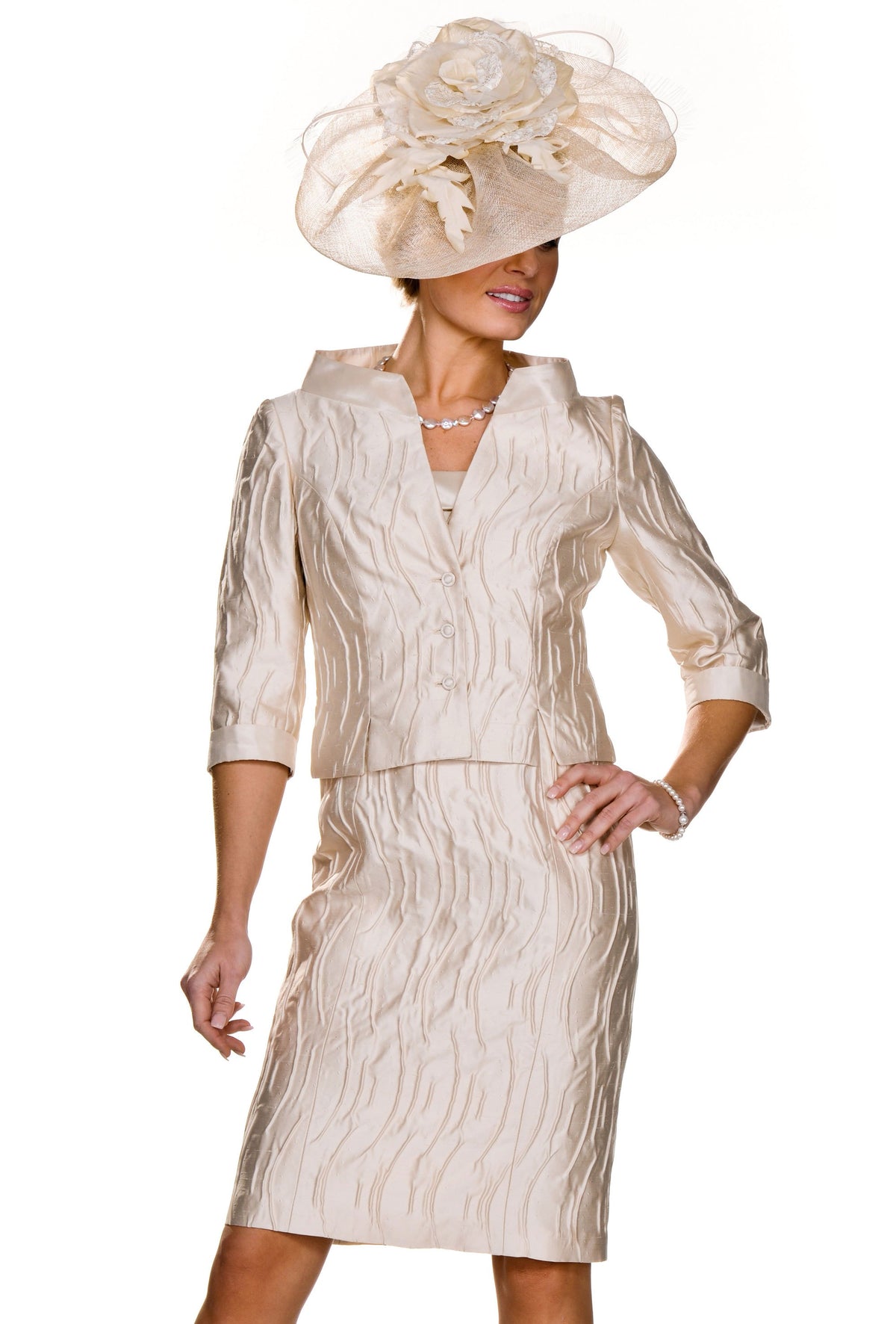 Sophisticated Knee Length Dress and Tailored Button Jacket